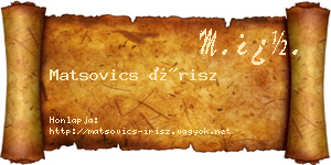 Matsovics Írisz névjegykártya